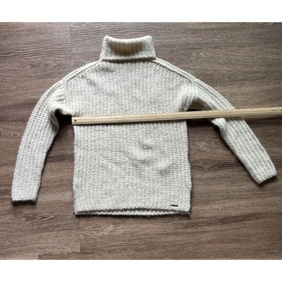 Abercrombie & Fitch Sweater Chunky Cable Knit Cream Turtle Neck Sz XS Y2K Top - Picture 1 of 8